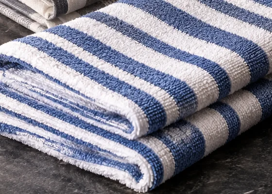 Paño de rizo a rayas (2 uds.) en azul y blanco