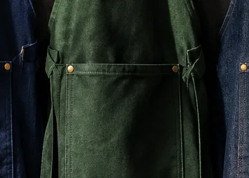 Delantal con peto de lona, verde botella